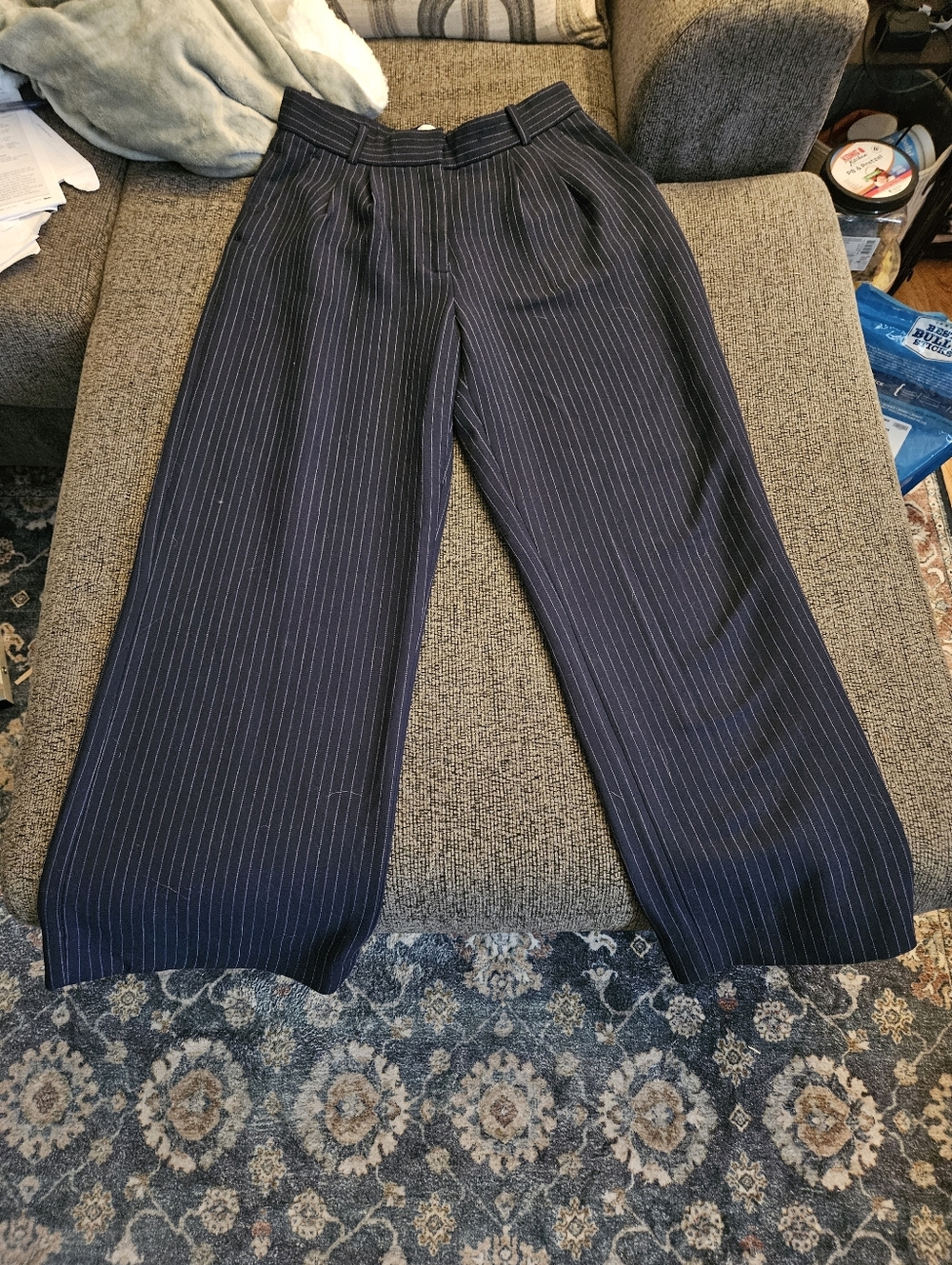 Abercrombie & Fitch Navy Pinstripe Dress Pants